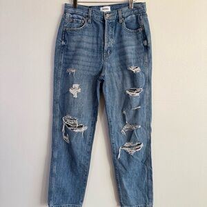 Pistola Distressed Straight Leg Jeans Size 25 Button Fly High Rise